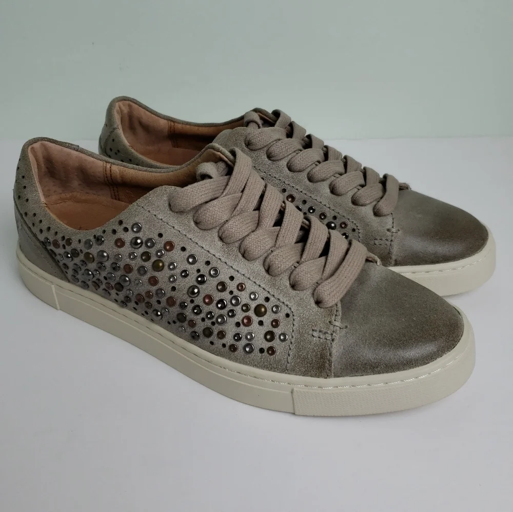 Frye Ivy Deco Studd Low Lace Leather Sneaker Sz 7.5